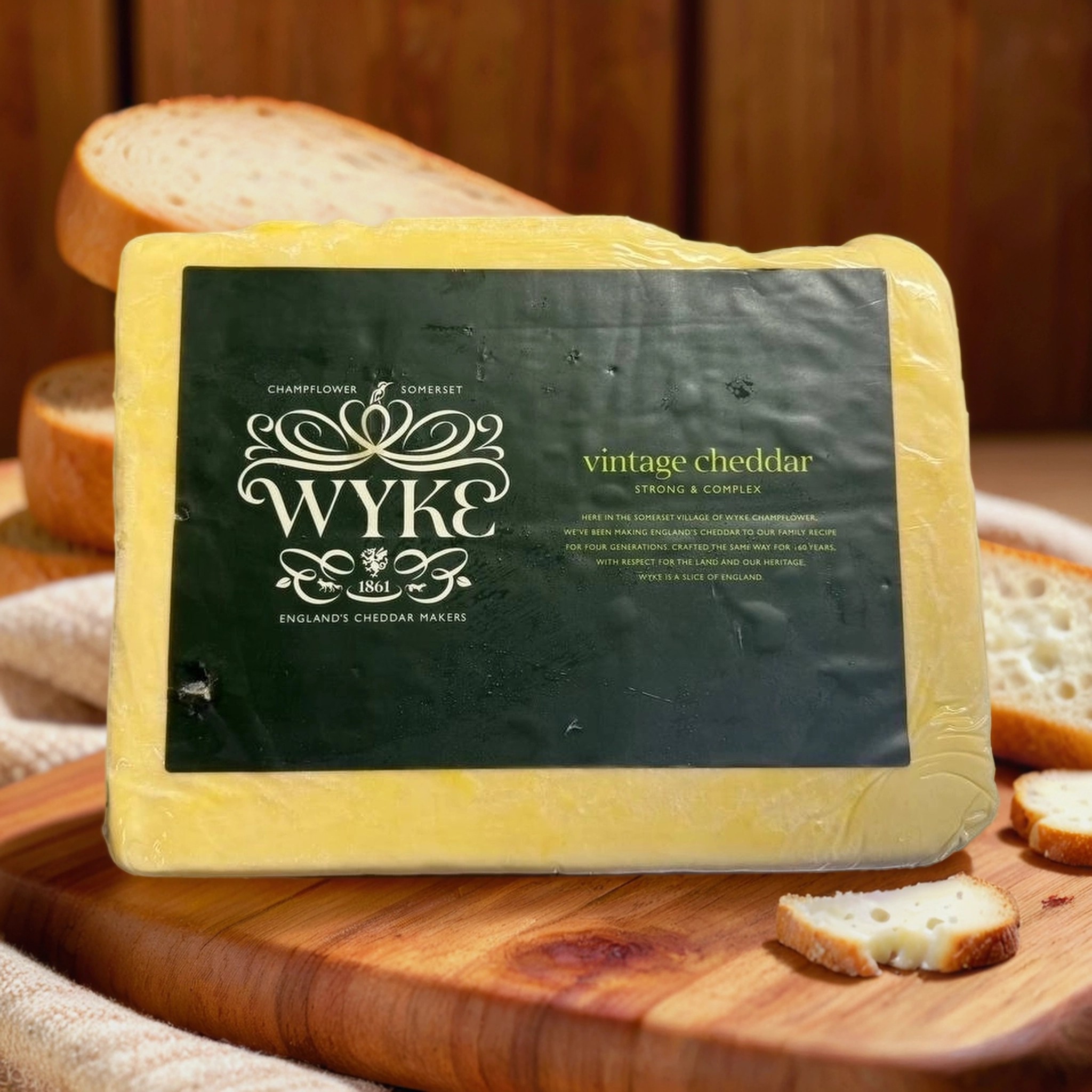 Чеддер WYKE RED  VINTAGE,  зеленый, (нарезка от заводского бруса), 250 гр.